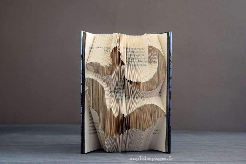 Frissons nocturnes, sculpture de livre plié